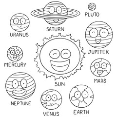 vector set of solar system