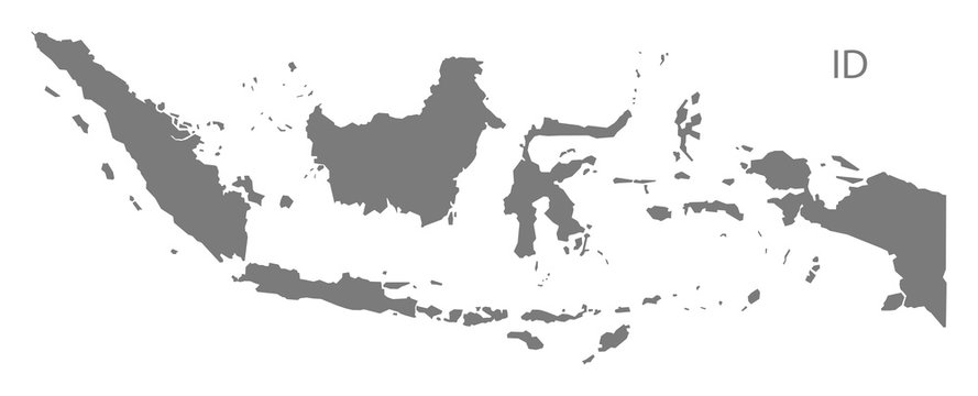 Indonesia Map grey