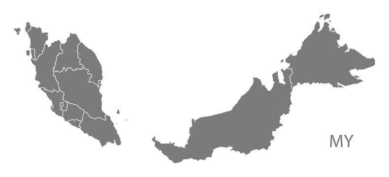 Malaysia map with states