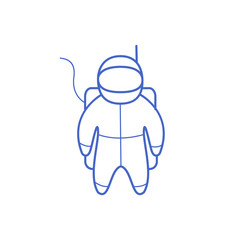 Astronaut Simple Contour Drawing