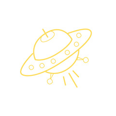 Flying Saucer Simple Contour Drawing