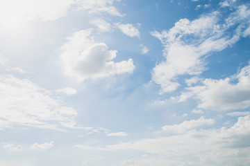 clouds white soft in the vast blue sky