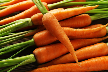 Many carrots, closeup