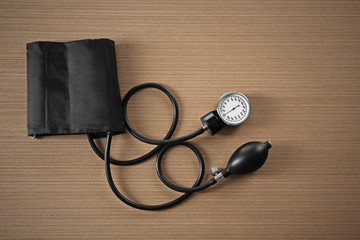Tonometer on wooden table