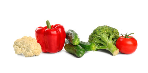 Fresh vegetables  on white background