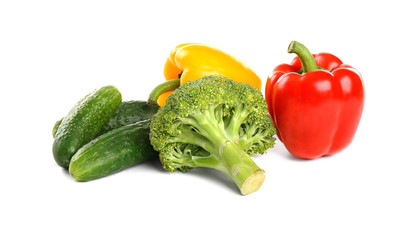 Fresh vegetables  on white background