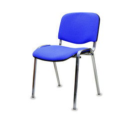 The blue office chair. Isolated