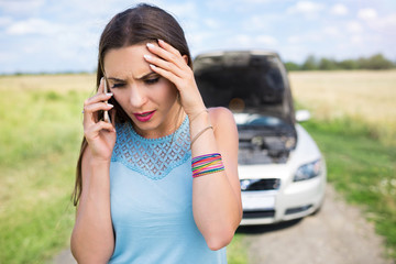 Woman with Broken Down Car
