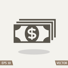 Money flat icon, dollar symbol. Vector illustration for web and commercial use.