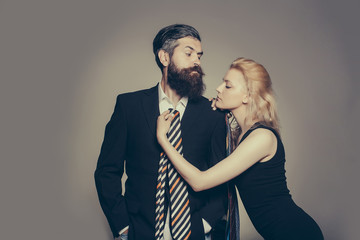 young couple with tie