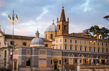Fototapeta na wymiar The Basilica of Santa Maria del Popolo. Rome, Italy