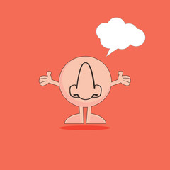 Nose cartoon icon vector