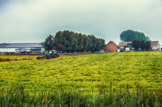 Landscape In Belgium Farm Region