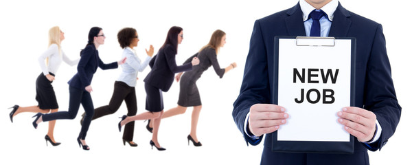 health resource concept - running business women and man holding