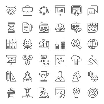 business thin line iconset