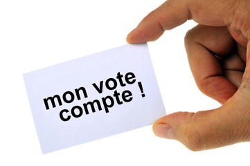 Mon vote compte écrit sur une carte