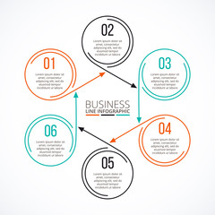 Thin line flat element for infographic.