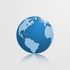 Fototapeta premium High detailed globe with North America, South America, Europe
