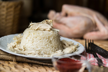 Traditional Turkish chicken on a rice (tavuklu pilav).