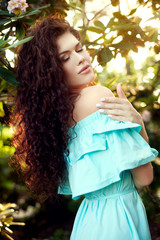 young beautiful girl with long hair portrait