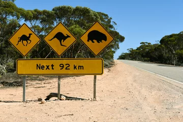 Fototapeten famous Australian road sign - outback © tagliaferriphoto