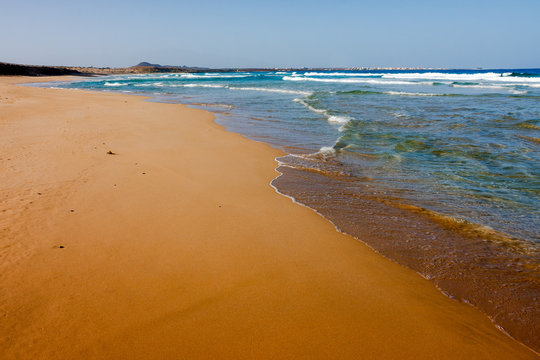 Vast beach Praia Grande in Cape Verde, Africa