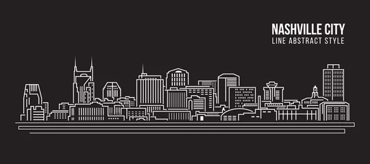 Stadtbild-Gebäude-Strichzeichnungs-Vektor-Illustrationsdesign - Nashville-Stadt © ananaline