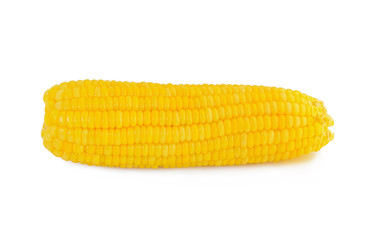 Fresh sweet corn isolated on a white background