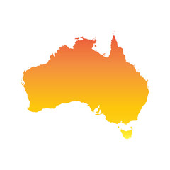 Australia map. Colorful orange vector illustration