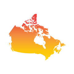 Canada map. Colorful orange vector illustration