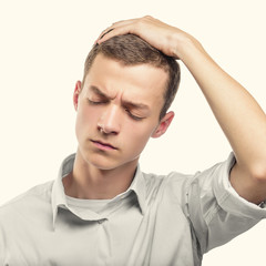 Obraz premium Man holding his hands.