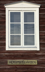Window of a Swedish Hembygdsgaard, a historic farm building