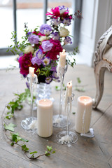 candles flowers and ivy