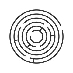Circle Ring Maze on White Background. Vector