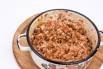 Minced meat with rice