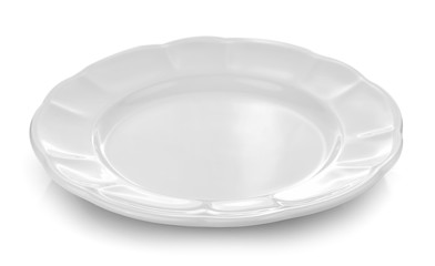 white plate white background