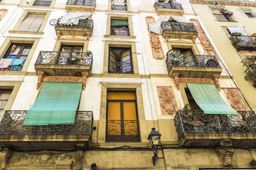 Old building of old town of Barcelona