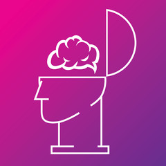 thinking brain idea creative color icon logo symbol branding trademark, teamwork, brainstorm, creativity working, science and health
