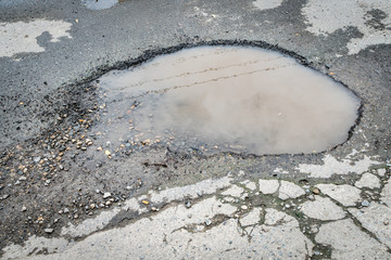 Pothole on the road