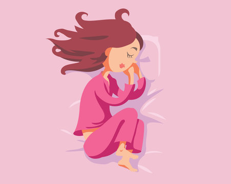  poster to world sleep day with sleeping brunette girl on pink p
