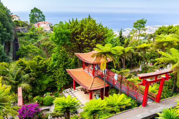Fototapeta na wymiar Monte Palace Tropican Garden in Funchal, Madeira island, Portugal