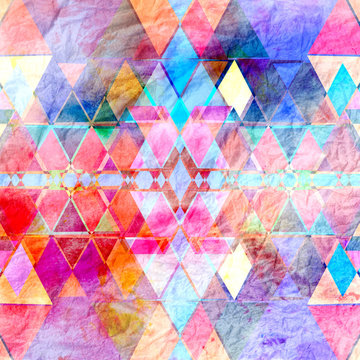 abstract watercolor geometric background