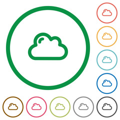 Cloud outlined flat icons