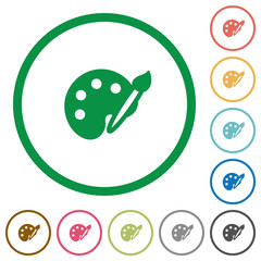 Paint outlined flat icons