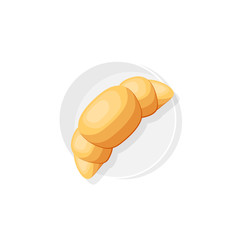 Croissant in a flat style. Food. office breakfast. Vector illustration.