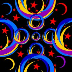 Stars and ring seamless pattern. Fashion graphic background design. Modern stylish abstract texture