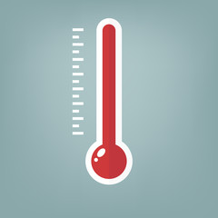 Thermometer icon , Flat design style, vector illustration.