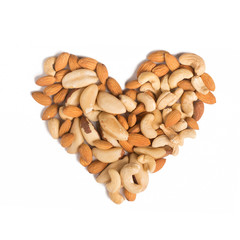 Almond, cashew and Para Castanha heart shaped