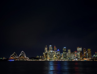 sydney harbour CBD opera house skyline in australia at night © TravelPhotography