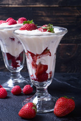 Raspberry & strawberry ice cream